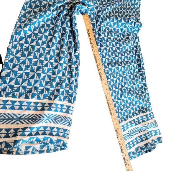 Soft Surroundings Narah Wide Leg Palazzo Pant Blue & White Geometric Print 1X - Picture 12 of 15